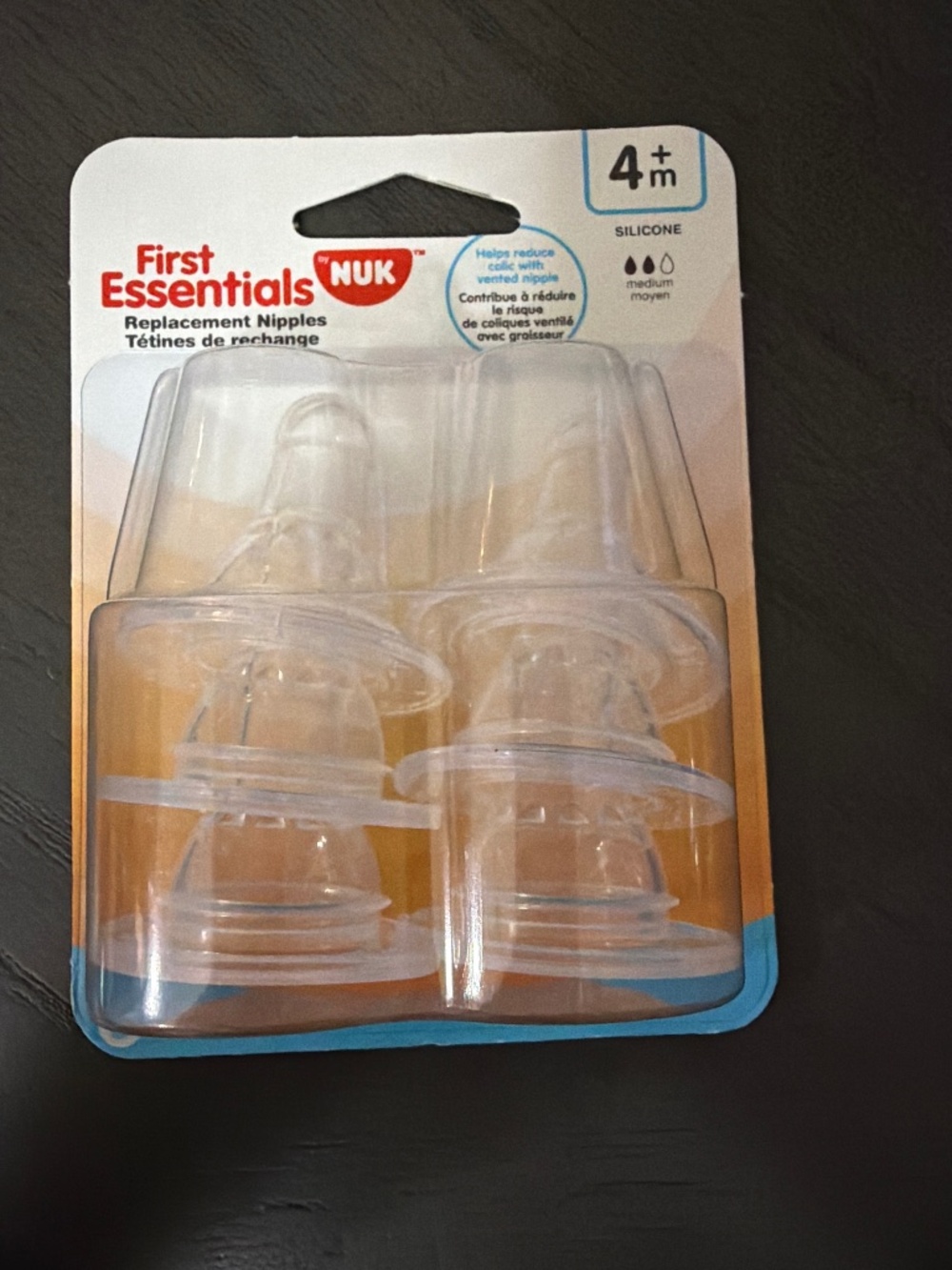 NEW NUK First Essentials Replacement Bottle Nipples 4m+ | Slow Flow | 6-Pack